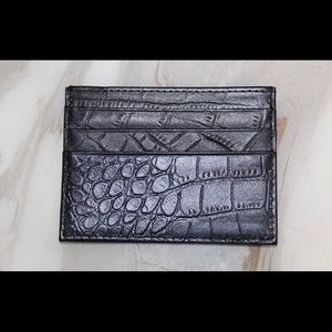 Genuine Leather Croc Pattern Card Holder